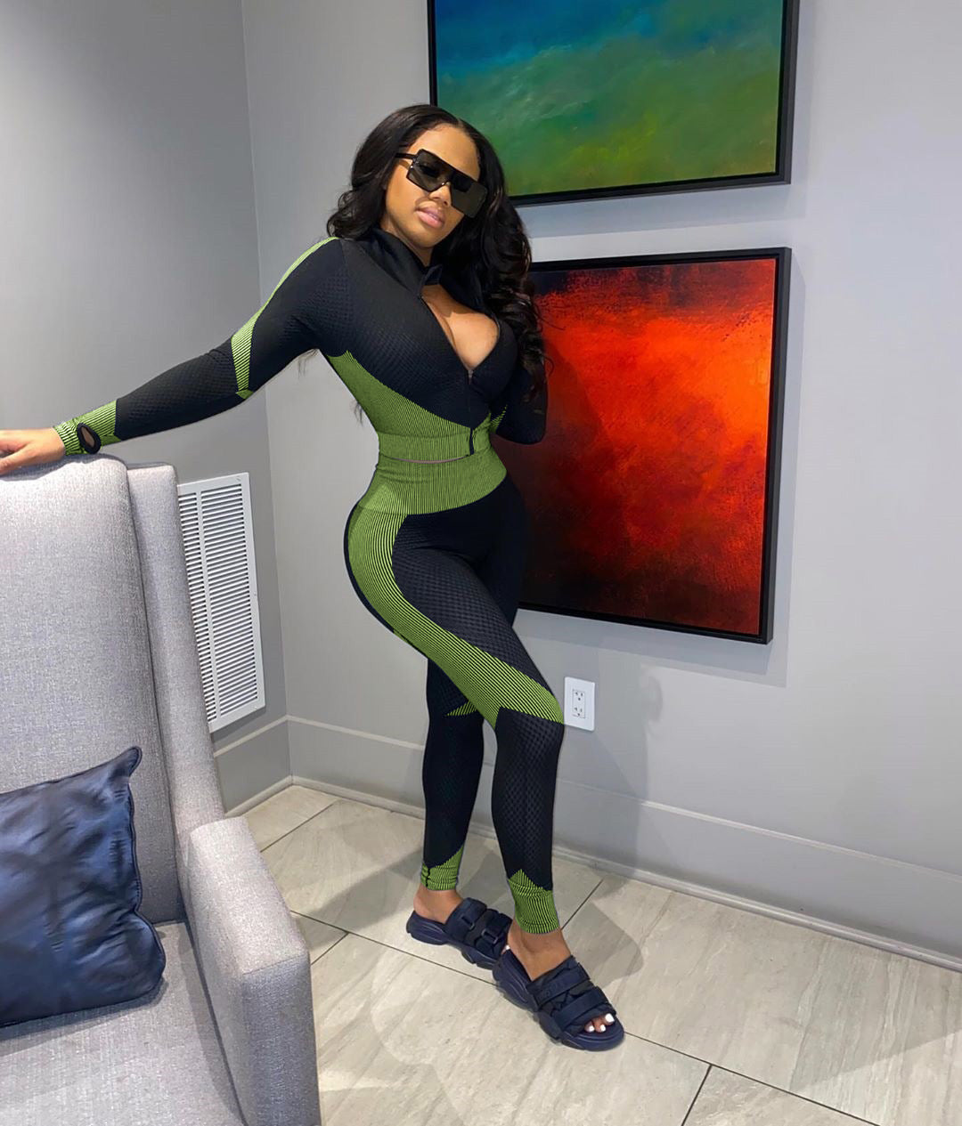 High Waist Quick-drying Long-sleeved Trousers Yoga Sports Suit