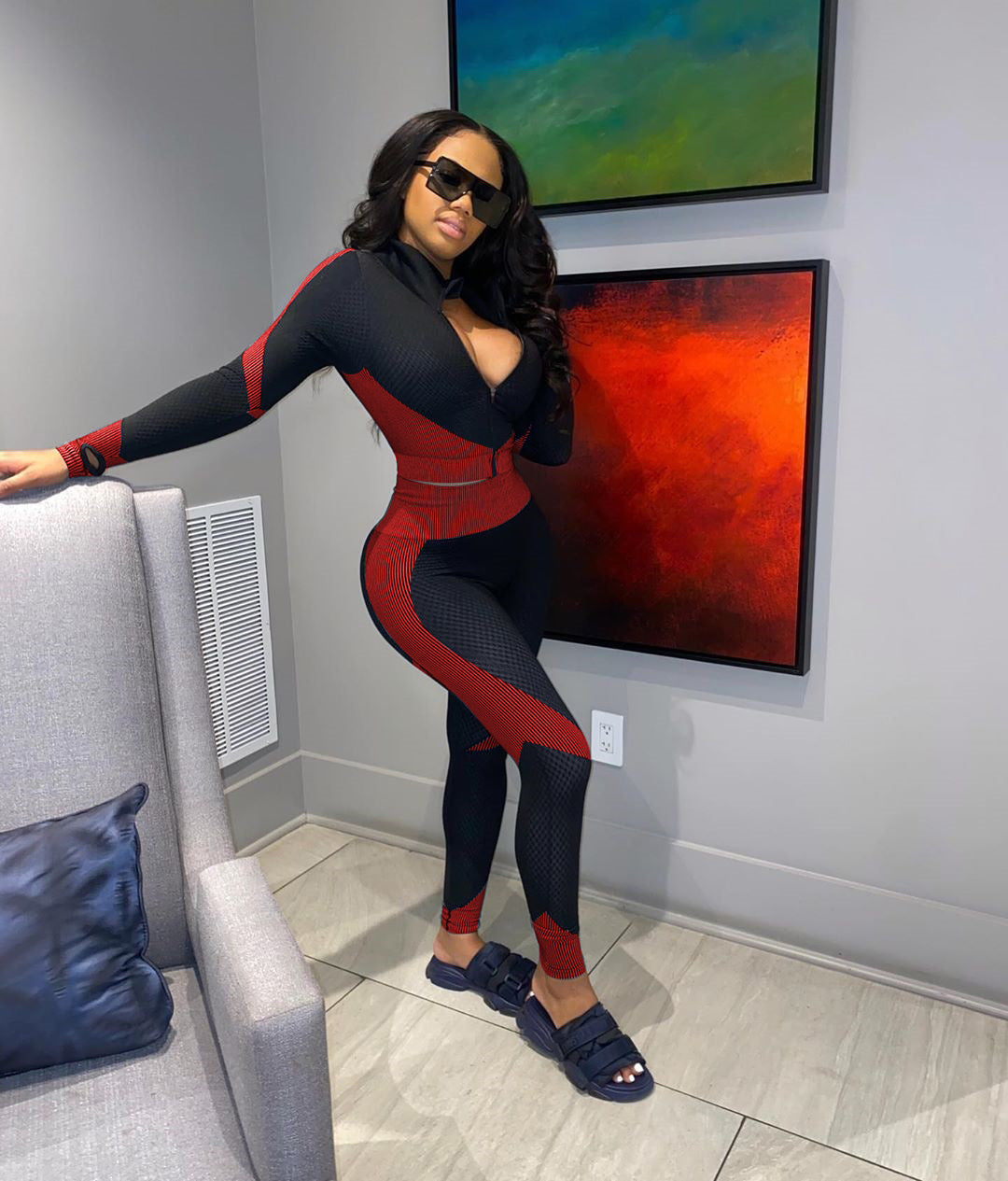 High Waist Quick-drying Long-sleeved Trousers Yoga Sports Suit
