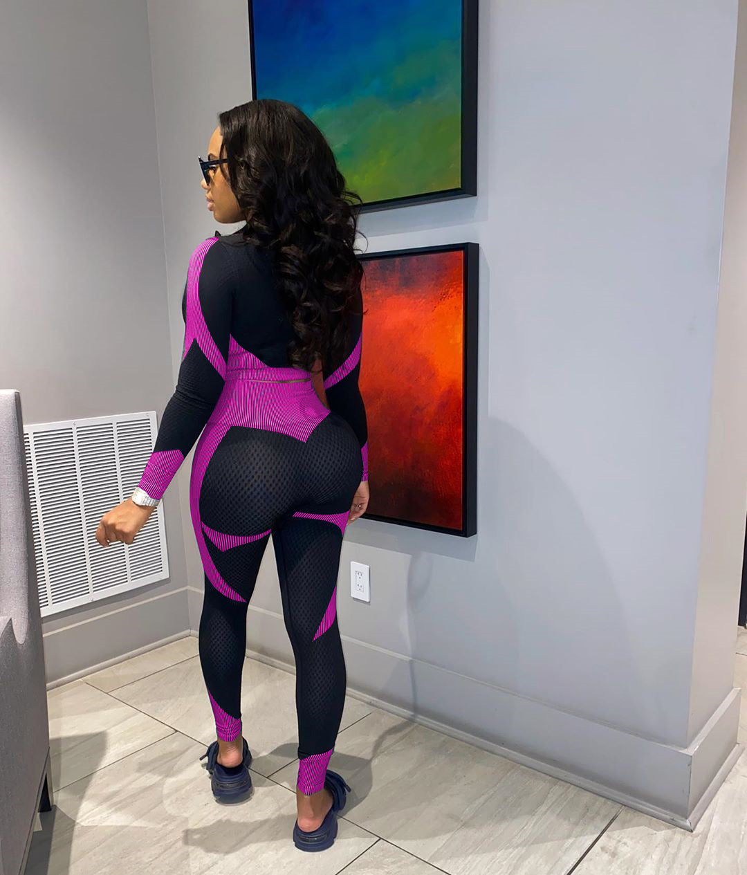High Waist Quick-drying Long-sleeved Trousers Yoga Sports Suit