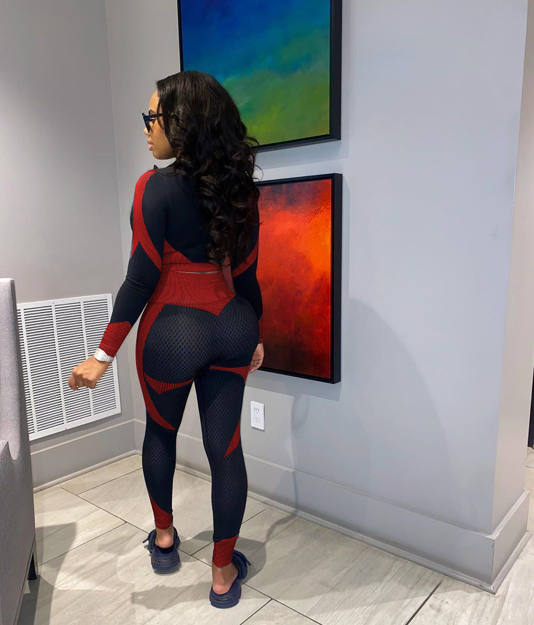 High Waist Quick-drying Long-sleeved Trousers Yoga Sports Suit
