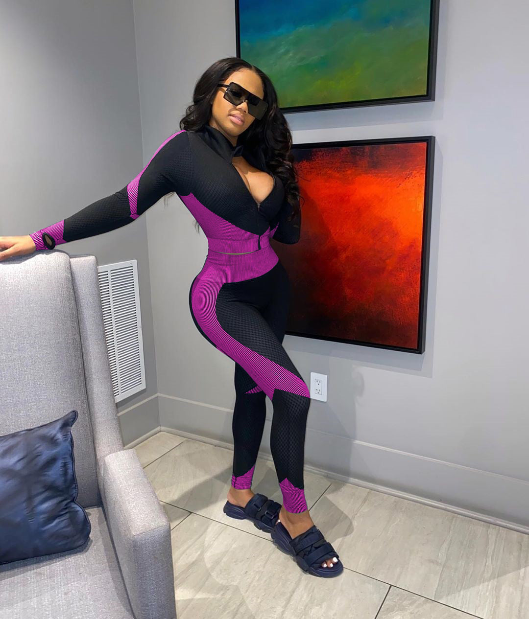High Waist Quick-drying Long-sleeved Trousers Yoga Sports Suit