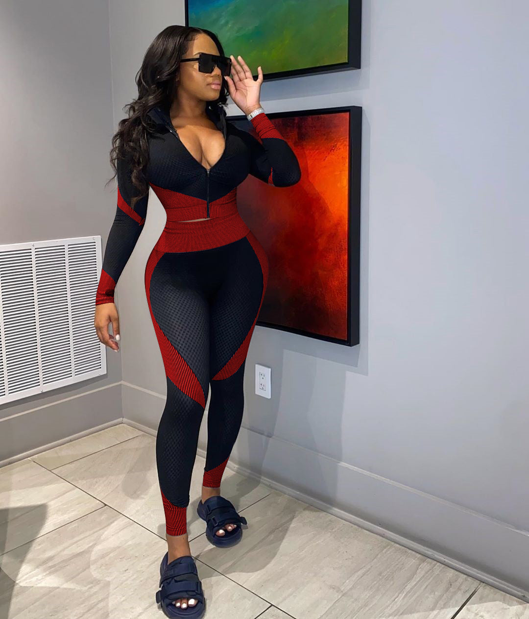 High Waist Quick-drying Long-sleeved Trousers Yoga Sports Suit