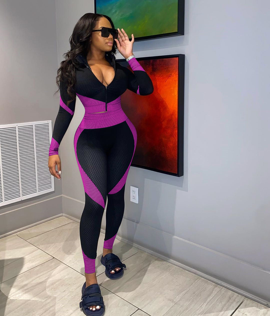 High Waist Quick-drying Long-sleeved Trousers Yoga Sports Suit