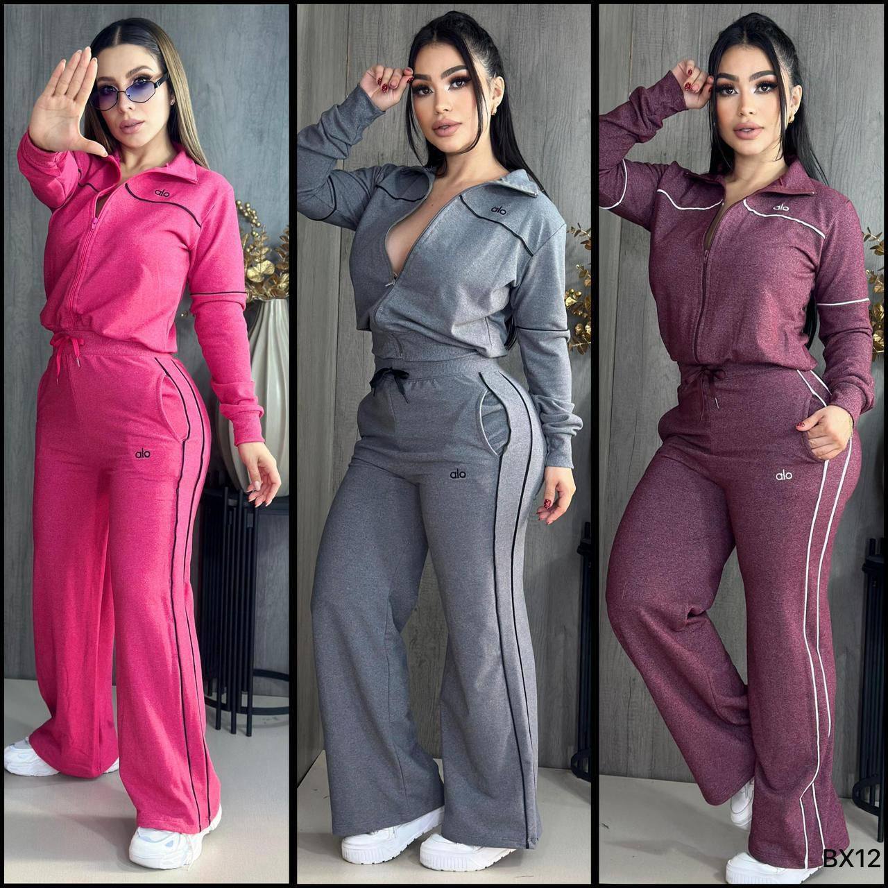 Casual Embroidered Zipper Sweatshirt and Jogger Pants Tracksuit