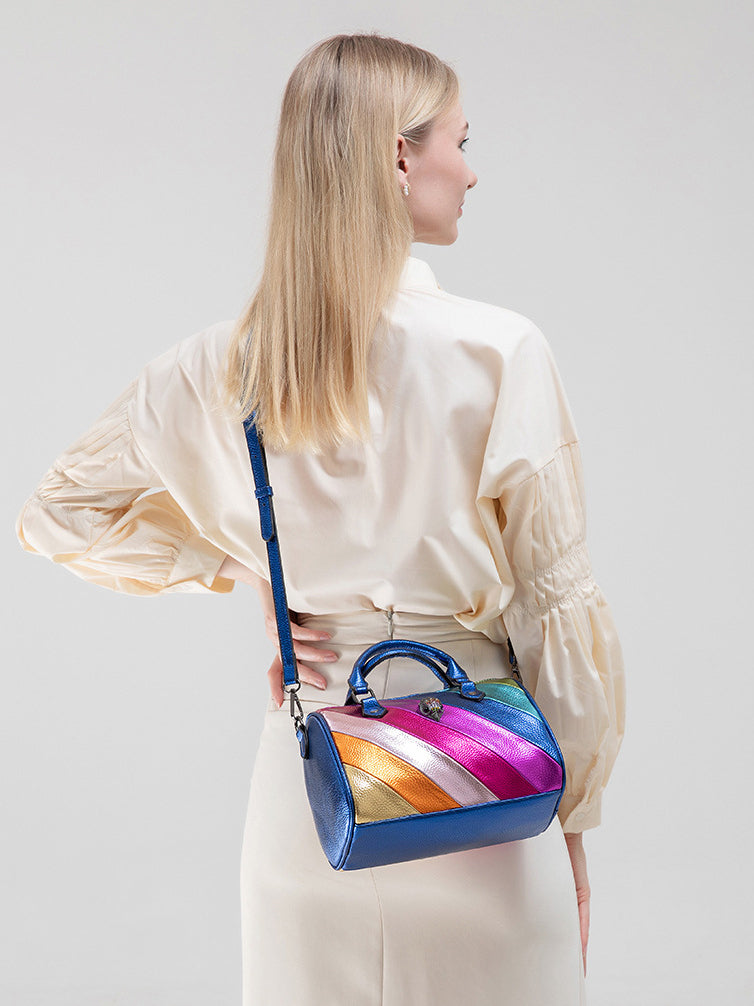 Contrast Color Stitching Rainbow Eagle Head Hand-held Crossbody Bag