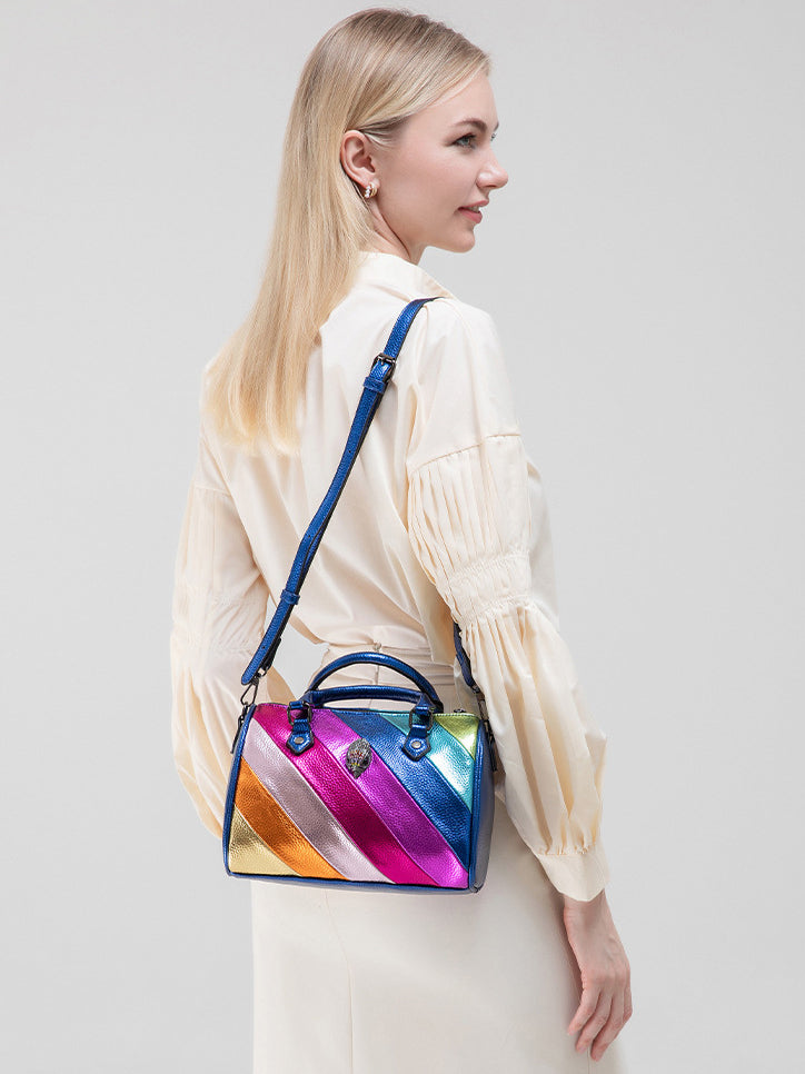 Contrast Color Stitching Rainbow Eagle Head Hand-held Crossbody Bag