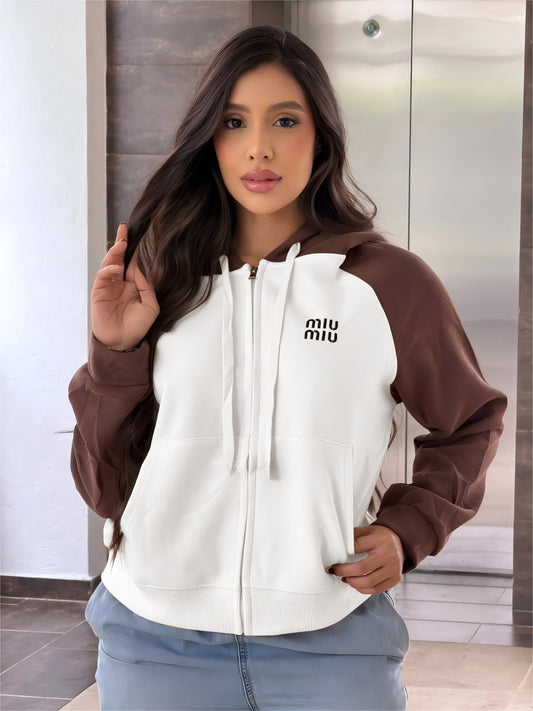 Embroidered Elegant Raglan Oversized Hooded Sweatshirt