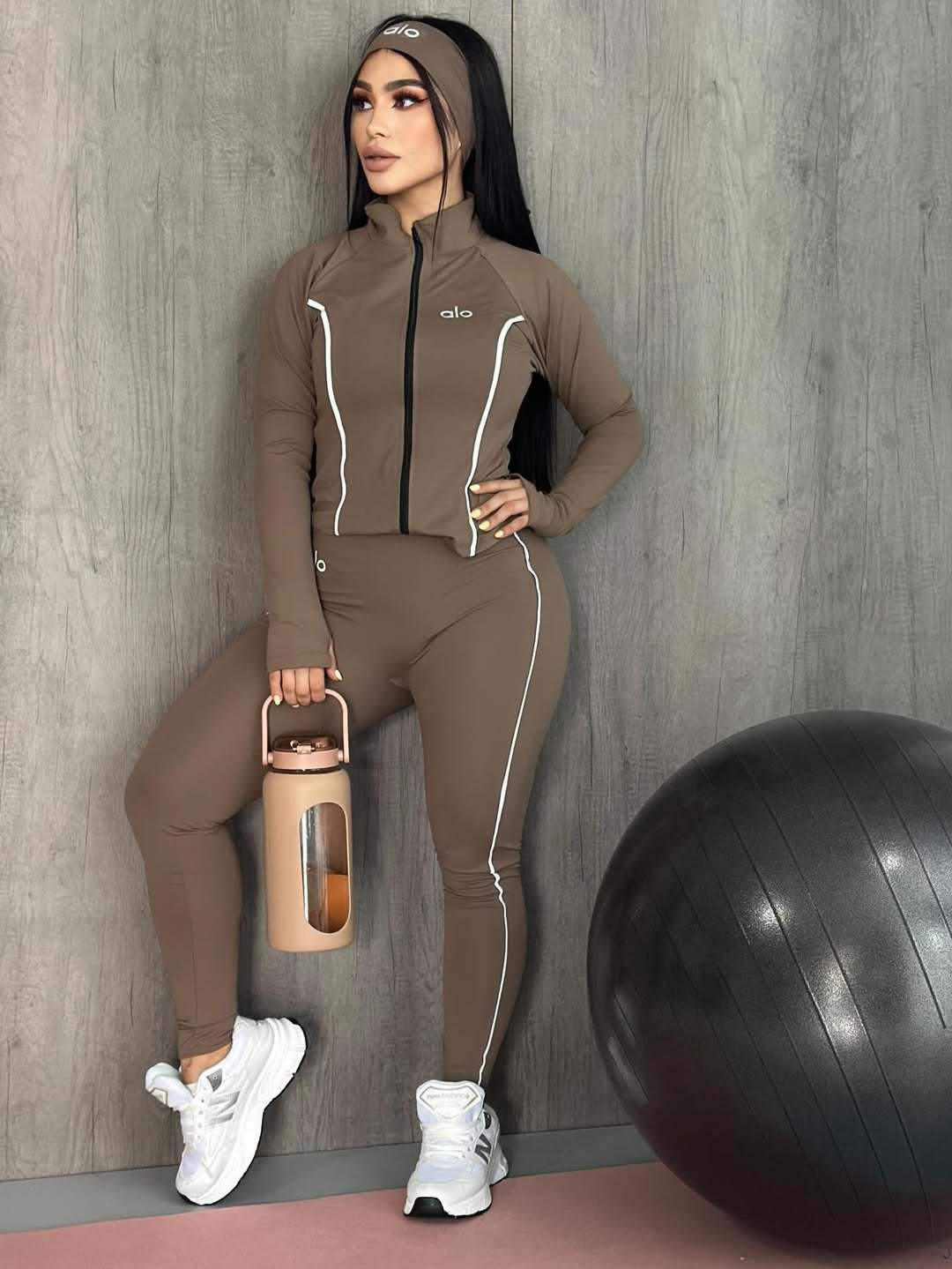 Contrast Color Fashionable High Elastic Casual Running Sports Three-piece Suit