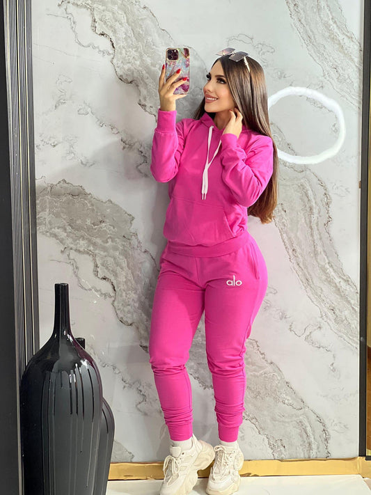 Embroidered Zipper Sweatshirt and Jogger Pants Casual Sports Suit