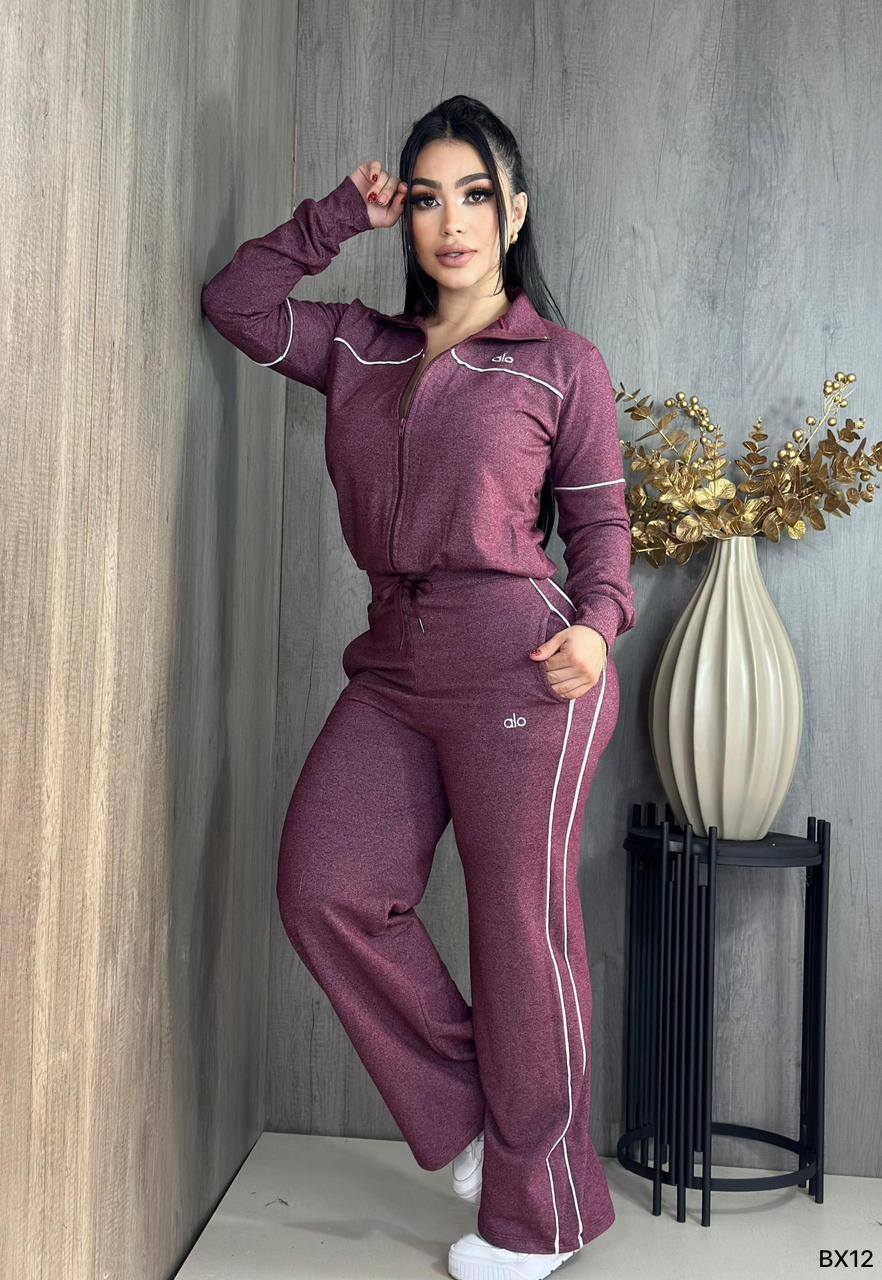 Casual Embroidered Zipper Sweatshirt and Jogger Pants Tracksuit