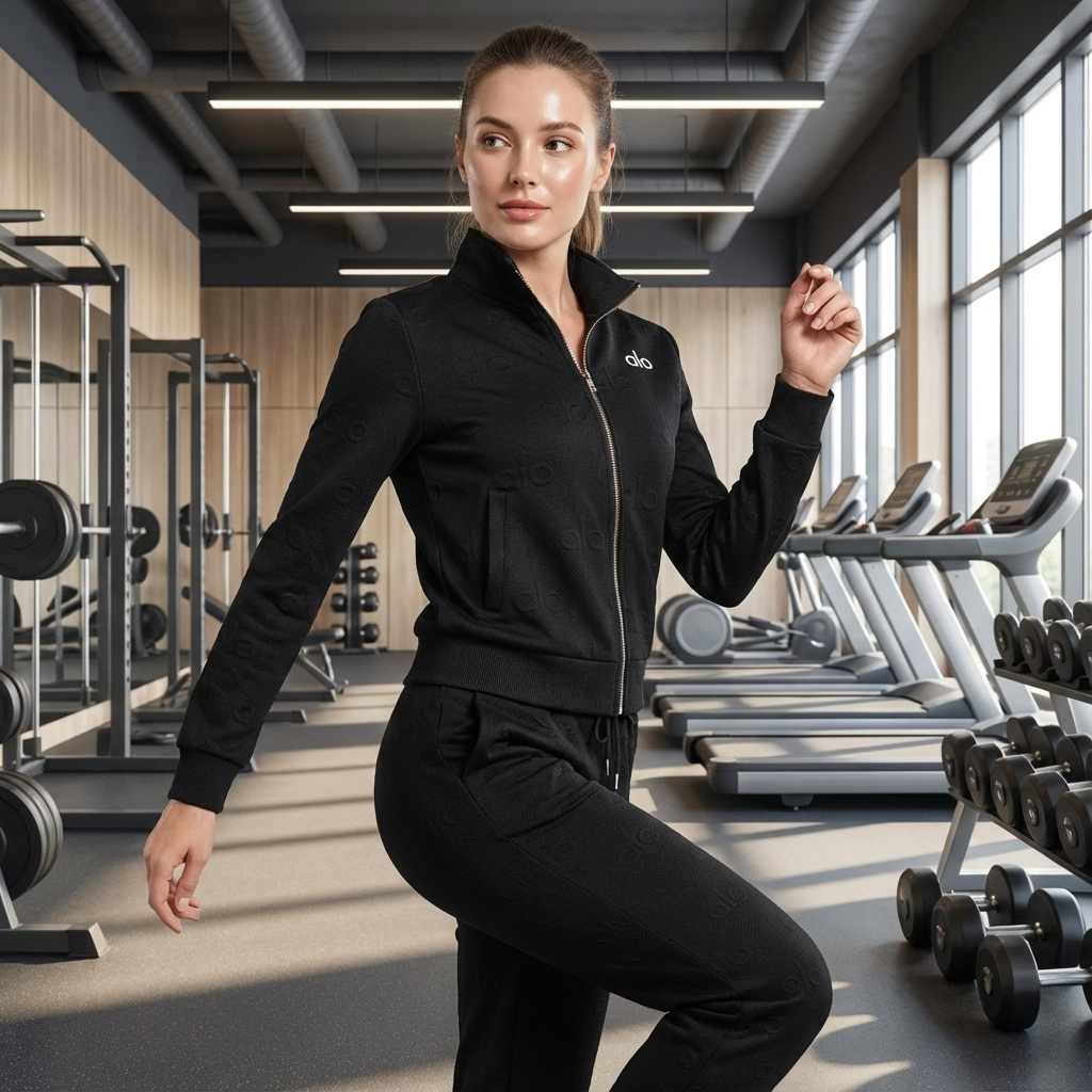 Stylish Embossed Long-Sleeved Zipper Casual Sports Suit
