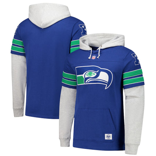 Seattle Seahawks Casual Sports Fake Two-piece Hoodie