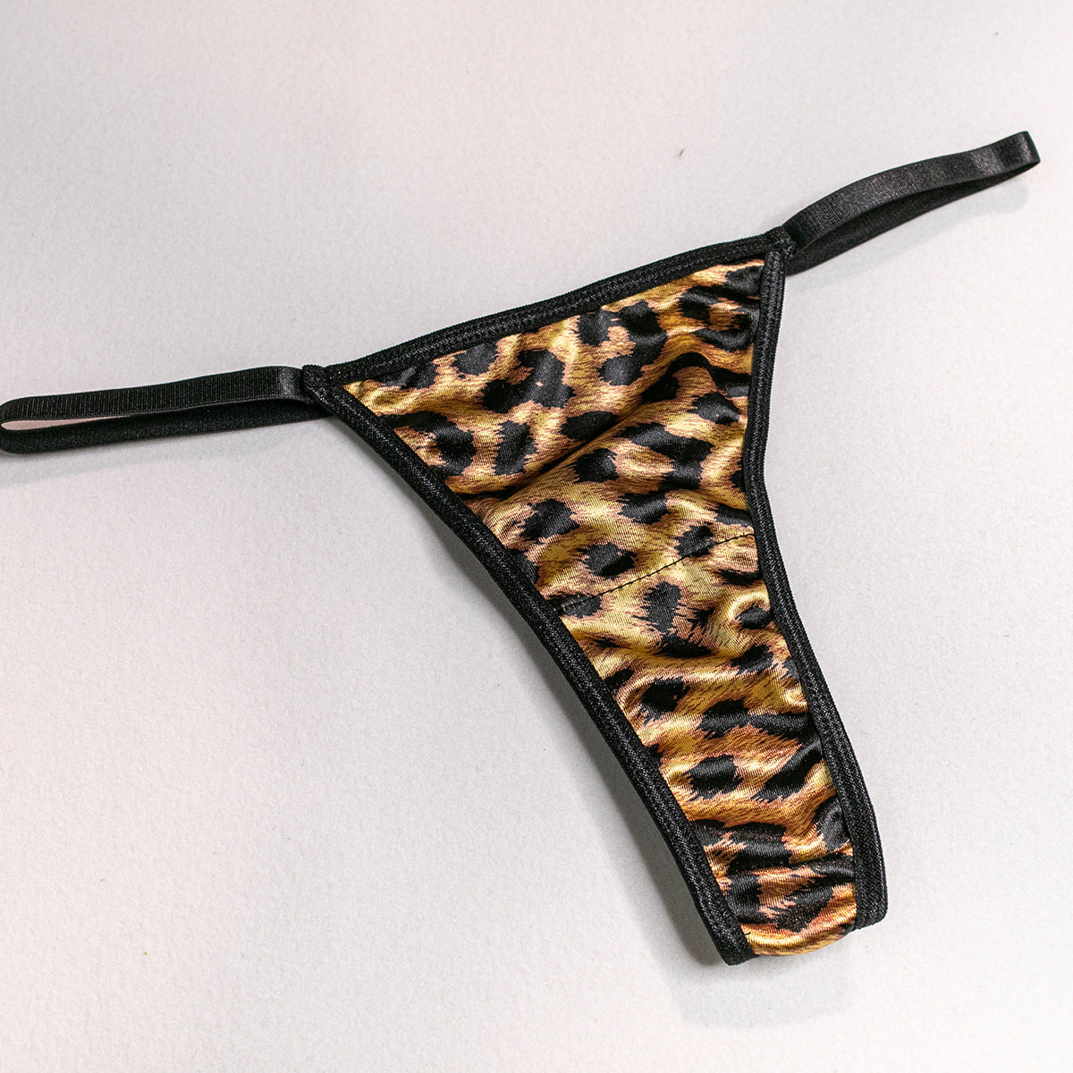 Sexy Wild Leopard Print Waist Bodysuit Upper Body Steel Ring Gathered Lace Three-piece Suit