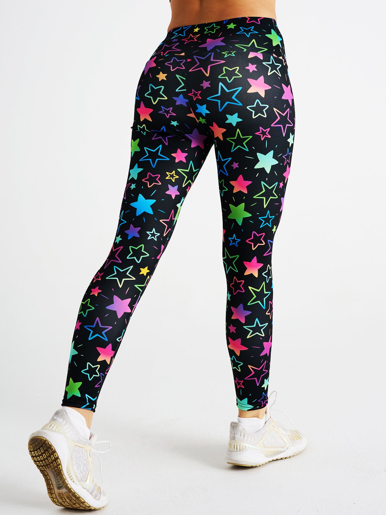 Cartoon Star Print High Waist Sports Fitness Yoga Pants