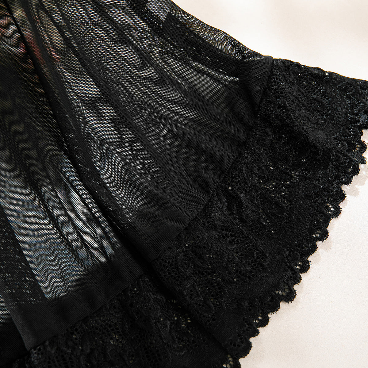 Sexy See-Through Lace Lightweight Underwire Gathered Dress