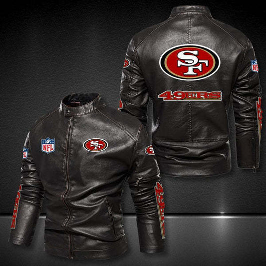 San Francisco 49ers Vintage Distressed Leather Jacket