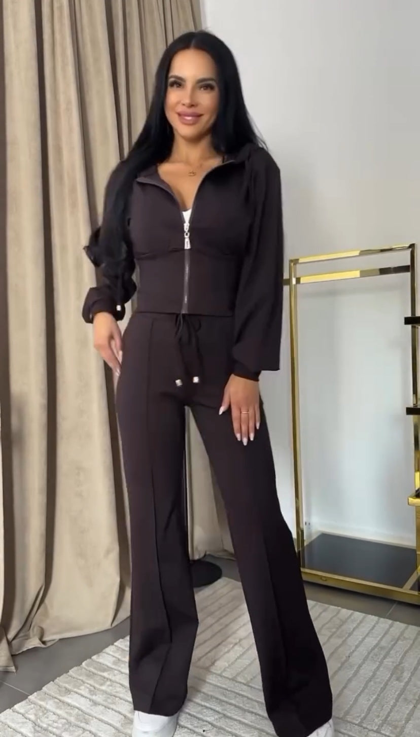 Casual Long-sleeved Slim-fit Short Hooded Suit