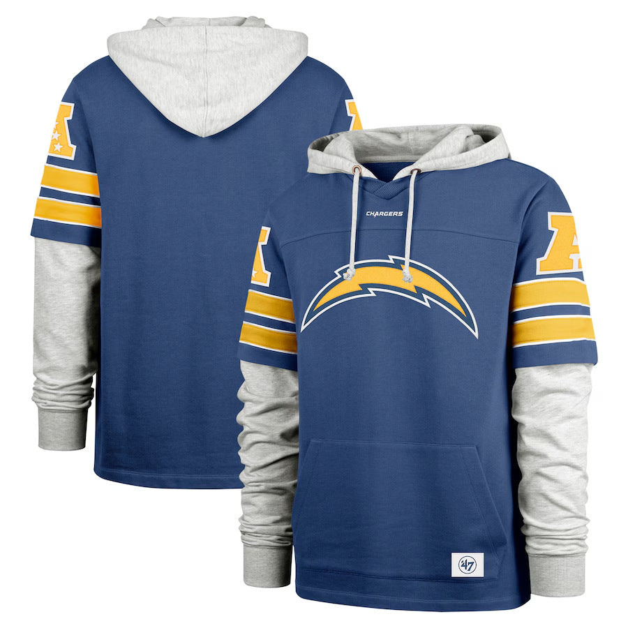 Los Angeles Chargers Casual Sports Fake Two-piece Hoodie