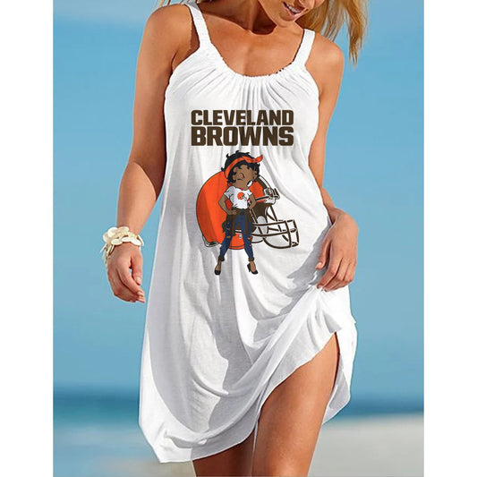 Cleveland Browns 3D Digital Printed Suspender Dress