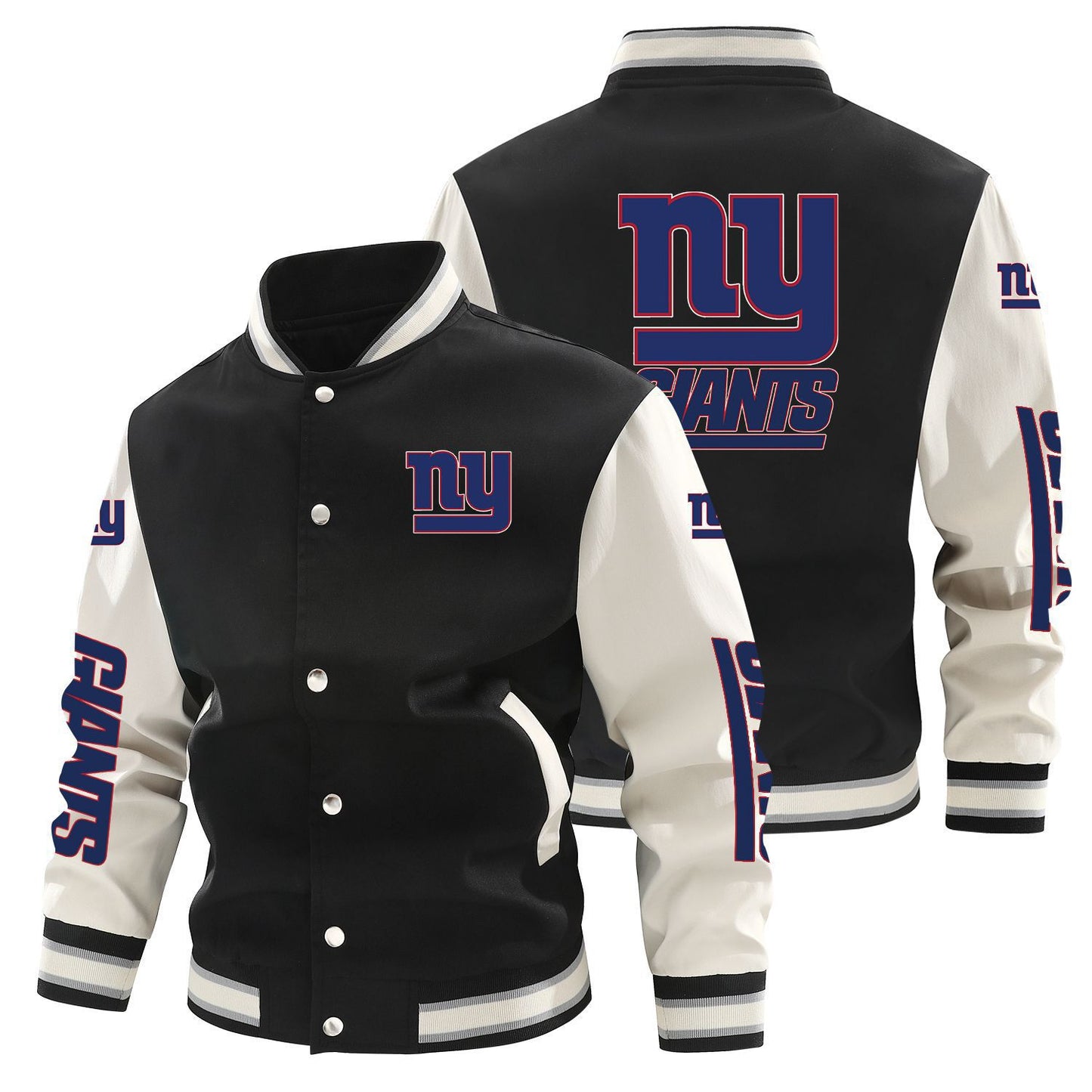 New York Giants Printed Sporty Loose-fit Baseball Jacket