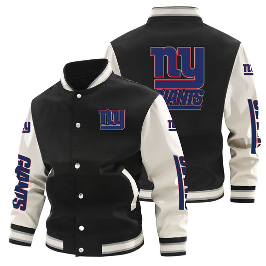 New York Giants Printed Sporty Loose-fit Baseball Jacket