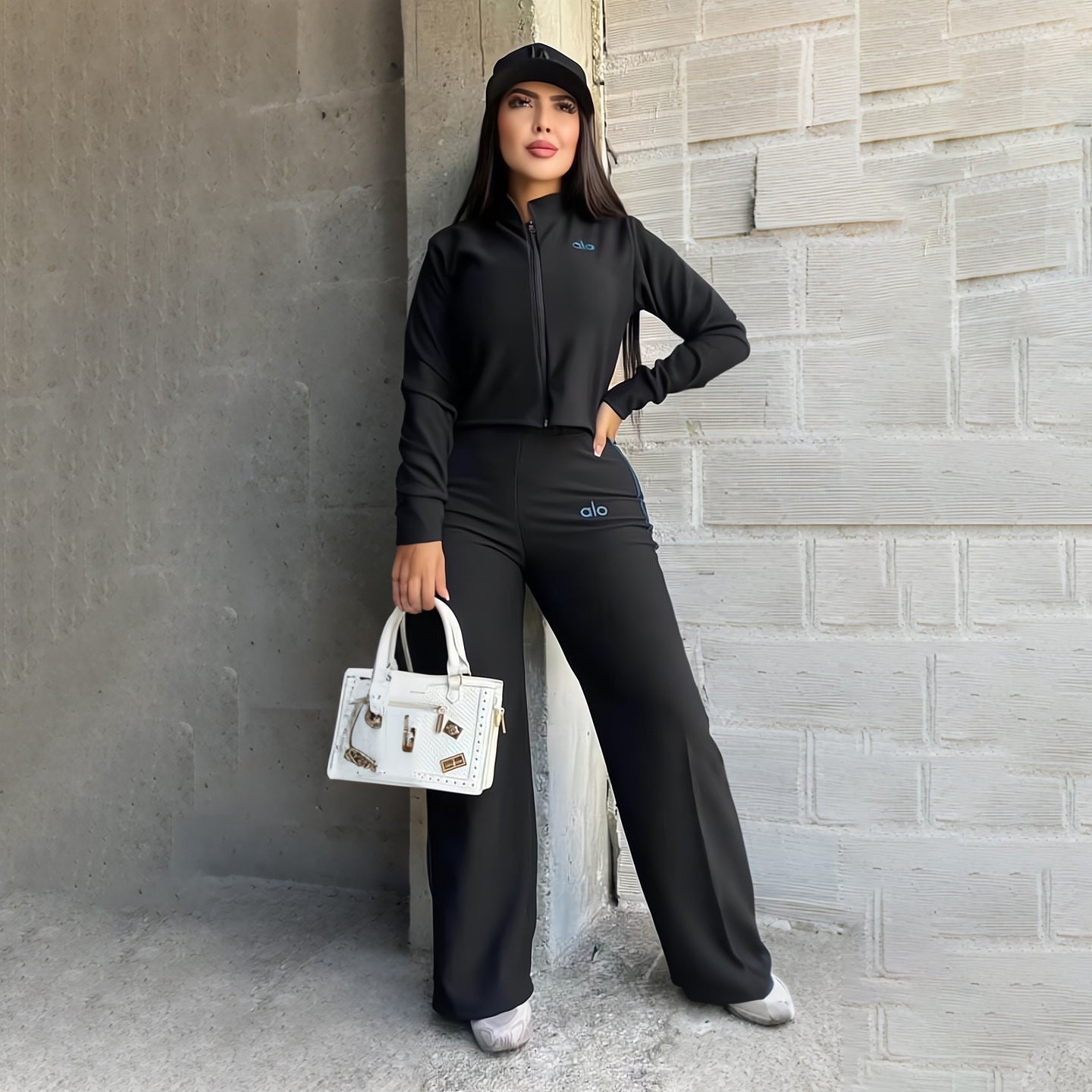 Stylish and Elegant Wide-leg Pants Casual Three-piece Set