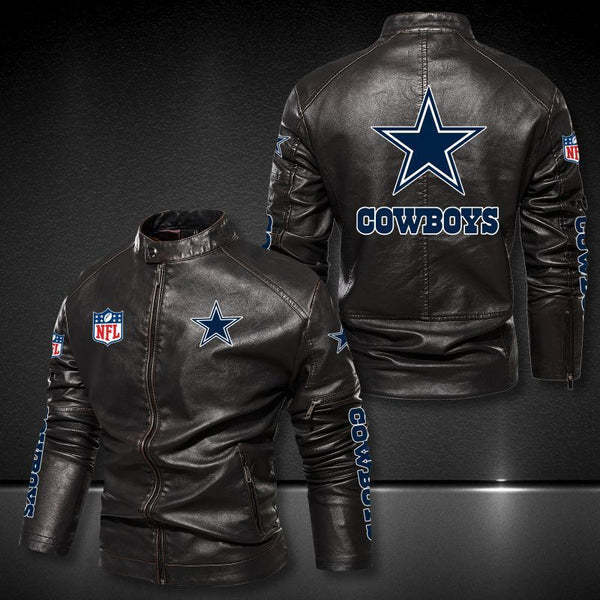 Dallas Cowboys Vintage Distressed Leather Jacket