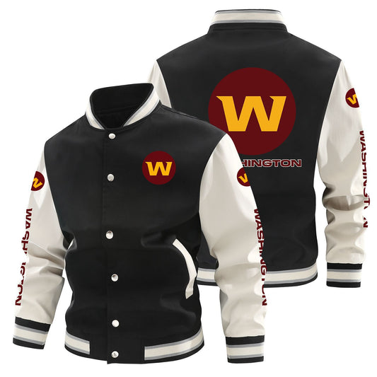 Washington Commanders Printed Sporty Loose-fit Baseball Jacket