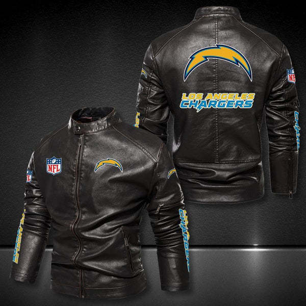 Los Angeles Chargers Vintage Distressed Leather Jacket