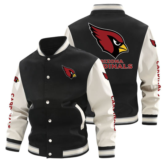 Arizona Cardinals Printed Sporty Loose-fit Baseball Jacket