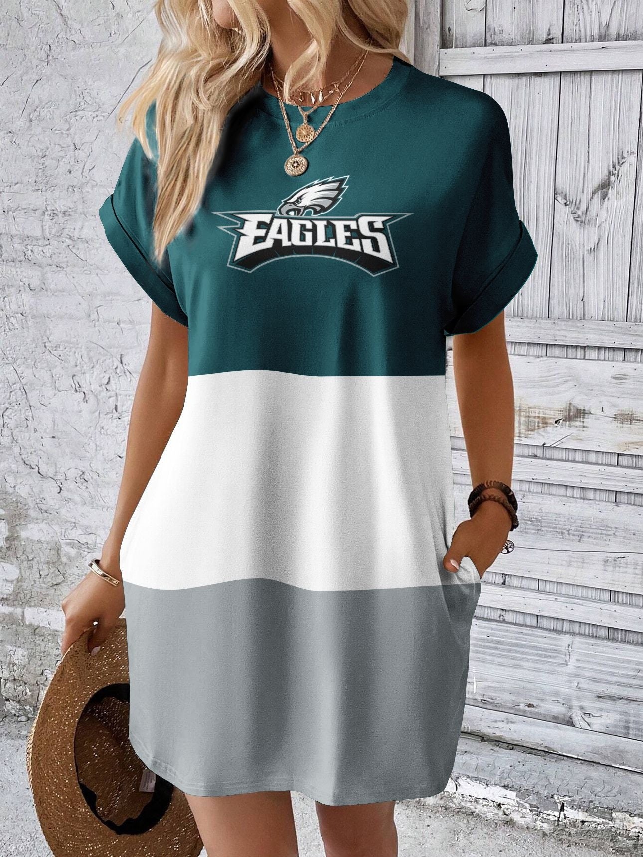 Philadelphia Eagles Stylish Team Print Crew Neck Dress