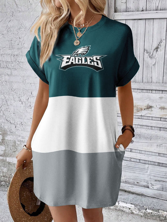 Philadelphia Eagles Stylish Team Print Crew Neck Dress