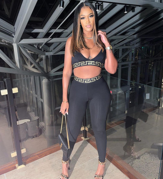 Trendy Printed Sexy Tight Sleeveless Cropped Pants Set