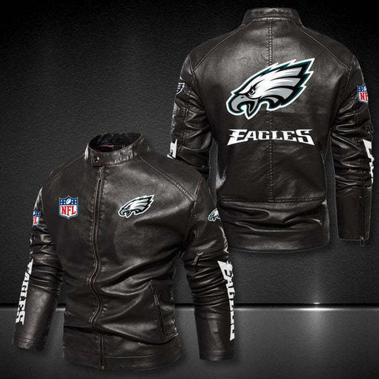 Philadelphia Eagles Vintage Distressed Leather Jacket