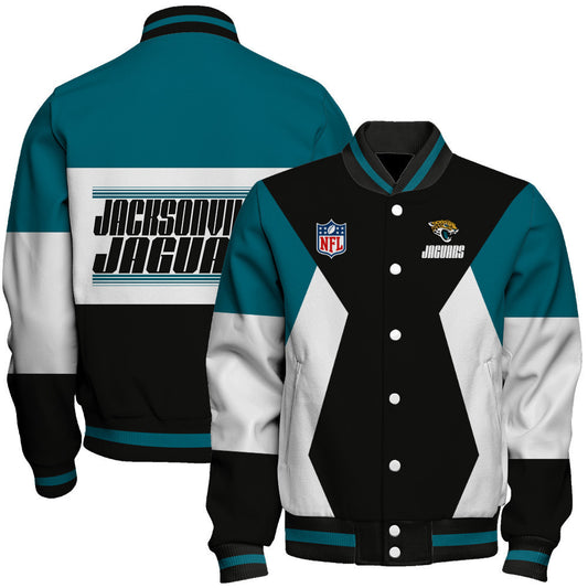 Jacksonville Jaguars Printed Team Color-block Single-layer Thin Stand-collar Jacket