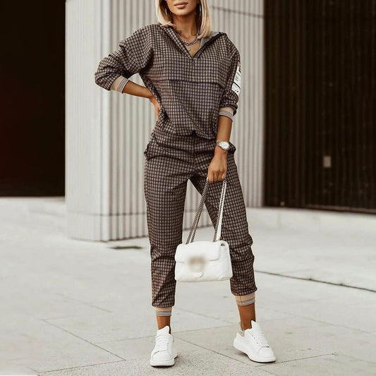 Popular Printed High-Quality Long-Sleeved Sweater and Pants Set