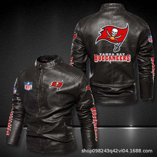 Tampa Bay Buccaneers Vintage Distressed Leather Jacket