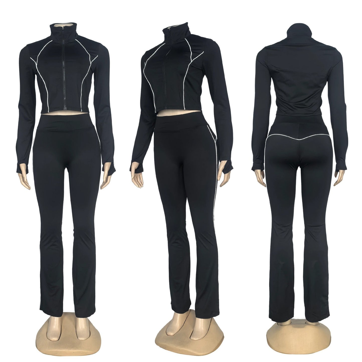 Stylish High-Waisted Wide-Leg Pants Fitness Yoga Set