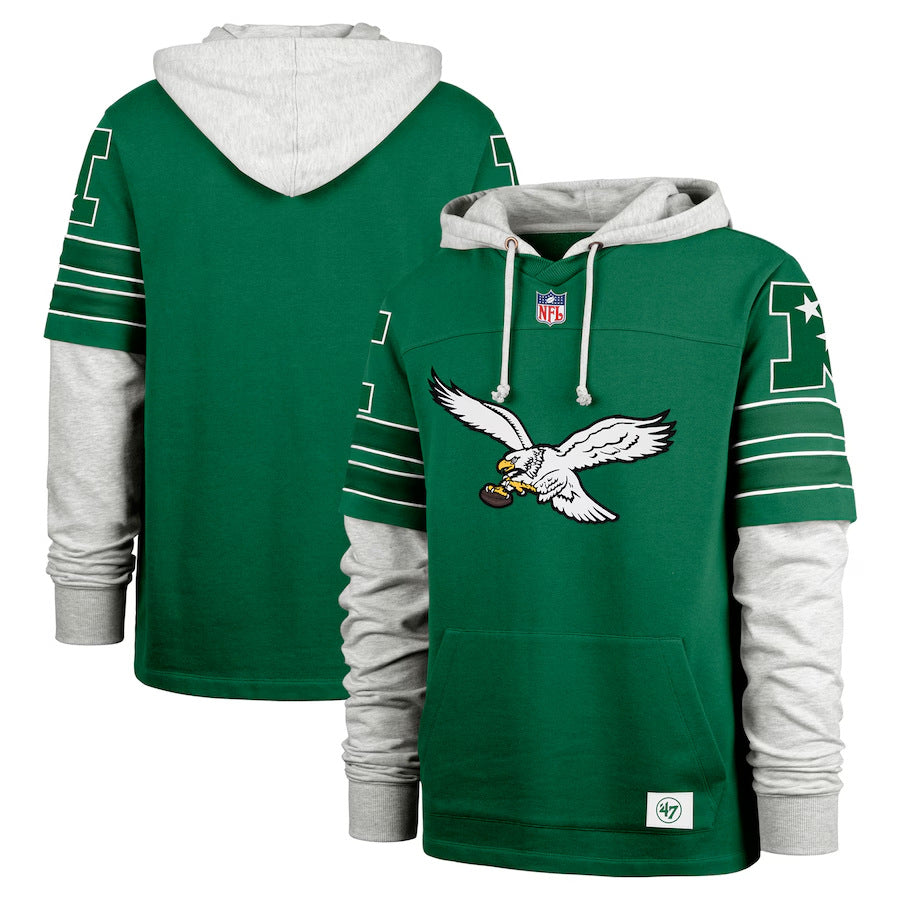 Philadelphia Eagles Casual Sports Fake Two-piece Hoodie
