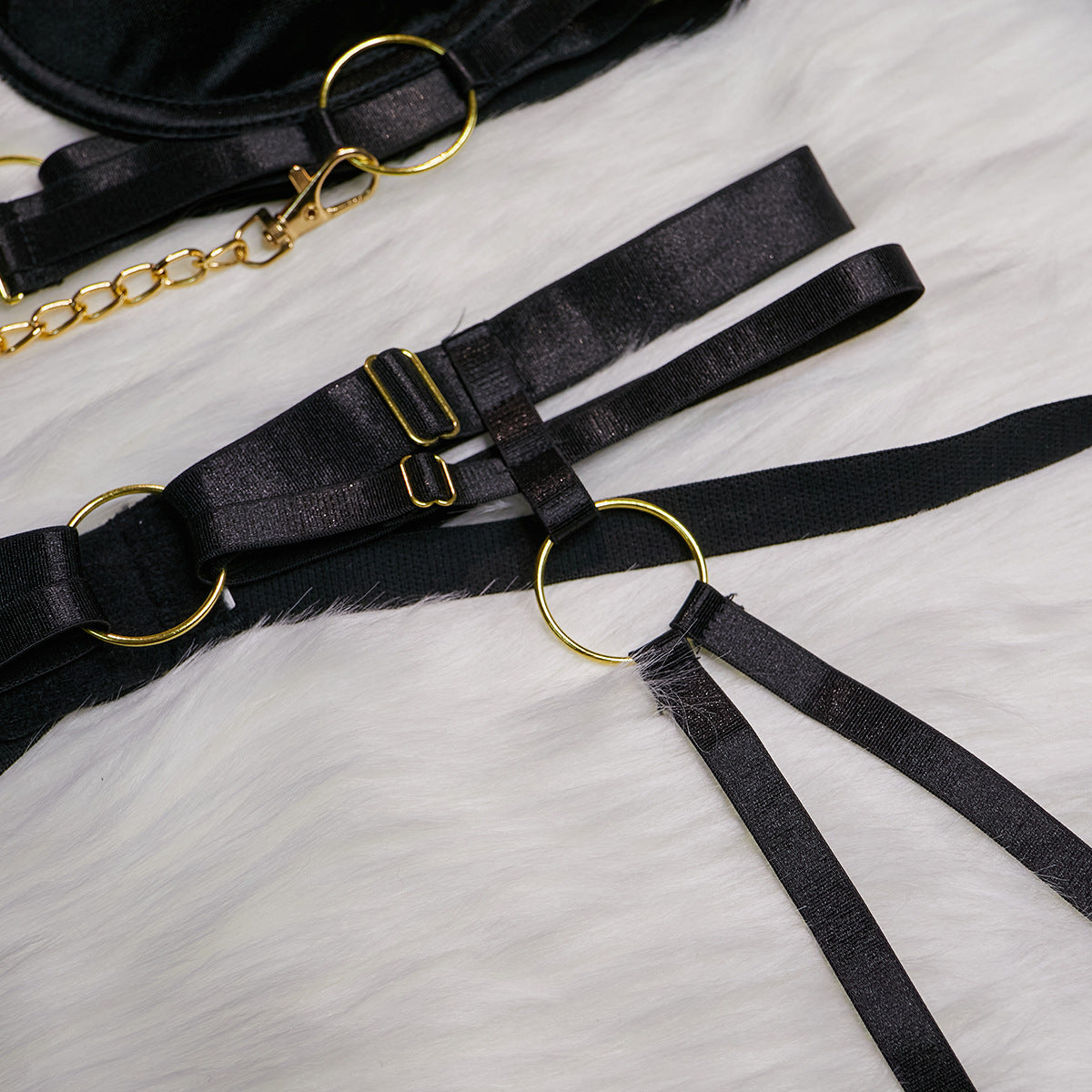 Metal Chain Sexy Punk Style Waist Belt Jumpsuit Set