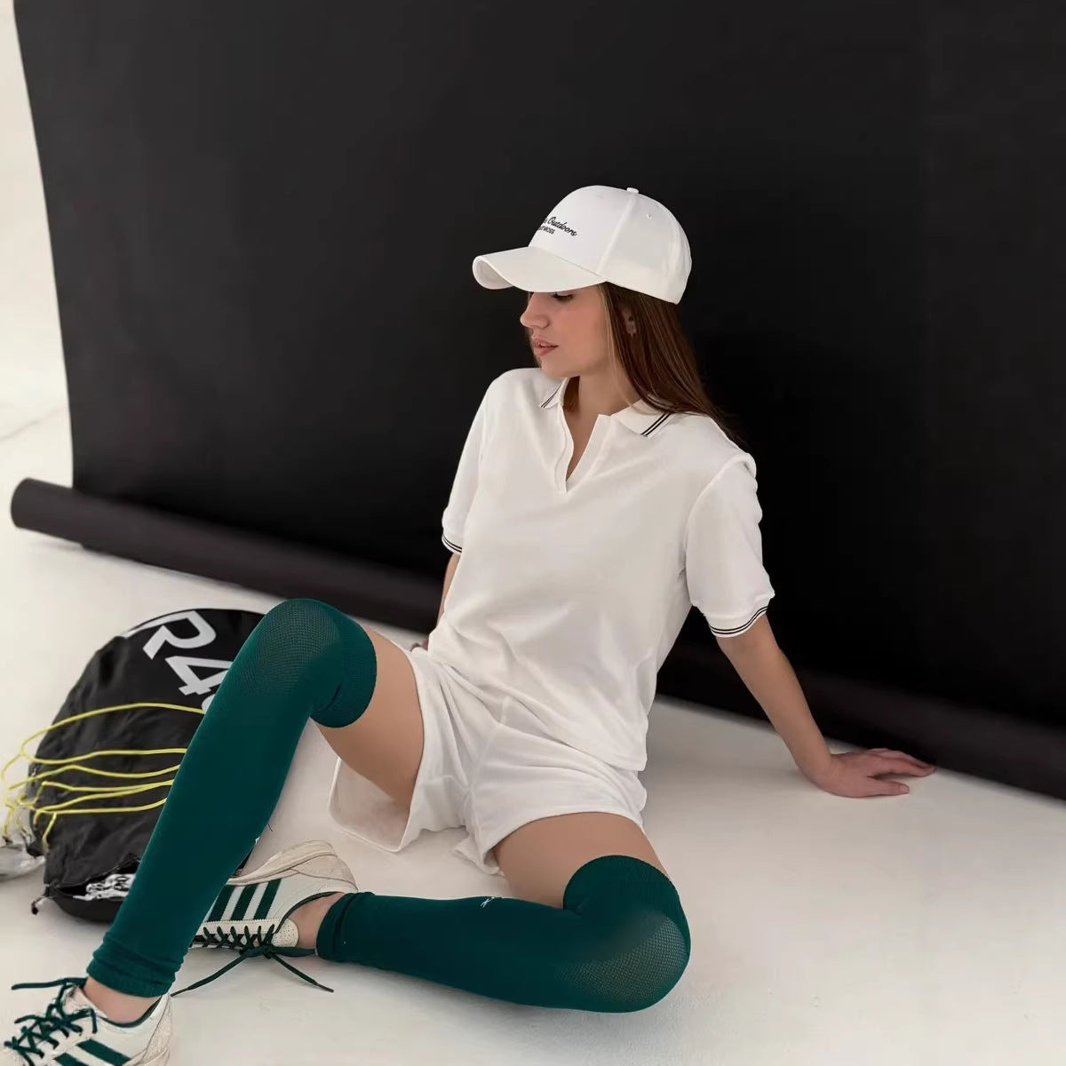 New Summer Polo Collar Short-sleeved Top and Wide-leg Shorts Casual Suit