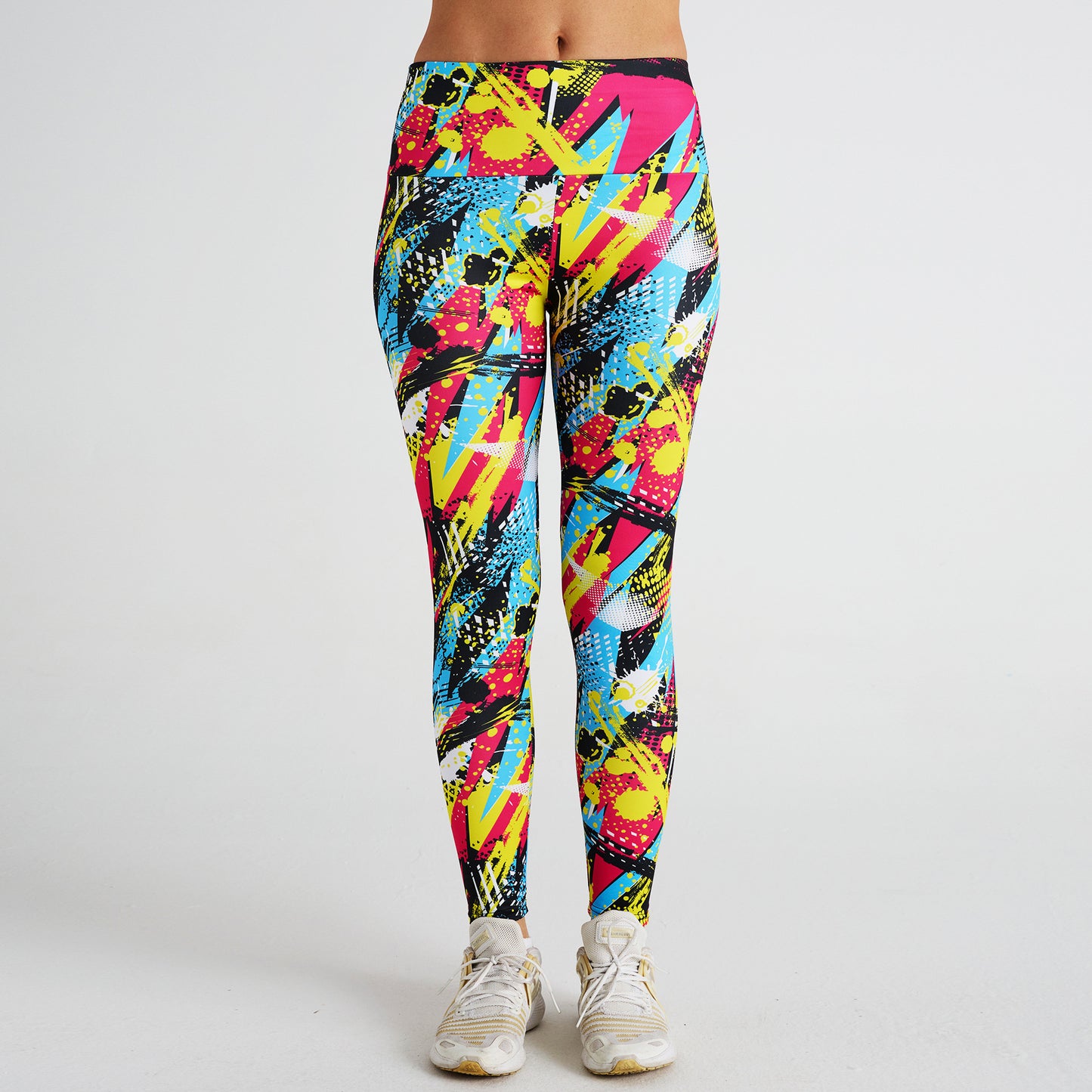 Abstract Tie-dye Printed High-waist Sports Fitness Yoga Pants