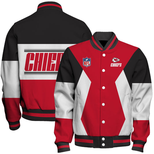 Kansas City Chiefs Printed Team Color-block Single-layer Thin Stand-collar Jacket