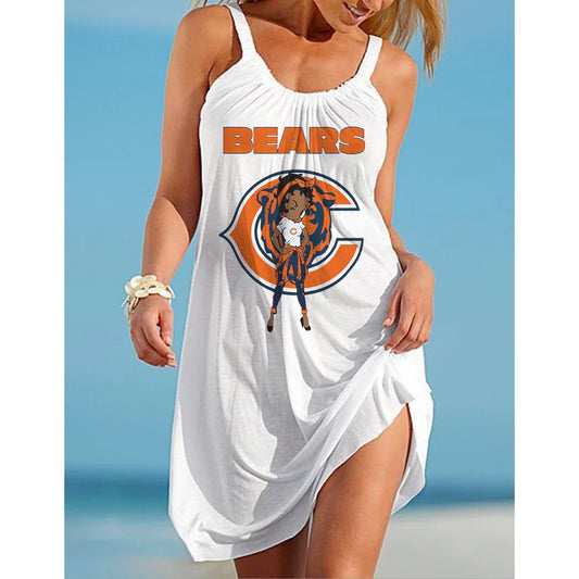 Chicago Bears 3D Digital Printed Suspender Dress