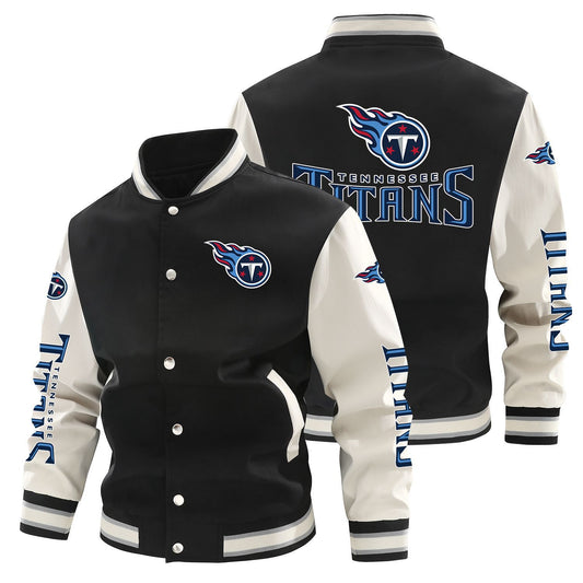 Tennessee Titans Printed Sporty Loose-fit Baseball Jacket