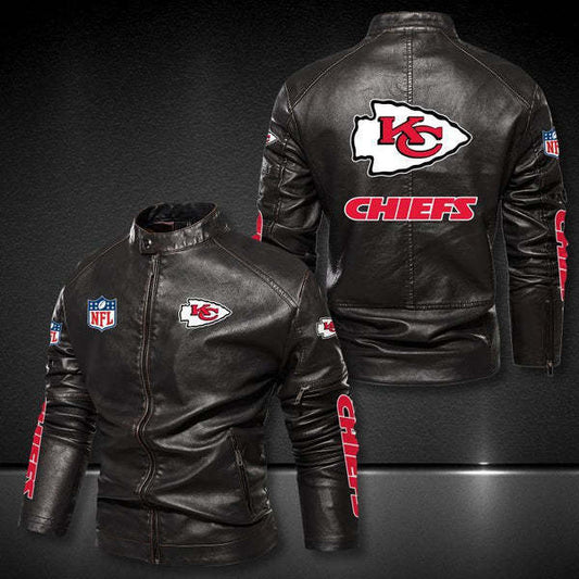 Kansas City Chiefs Vintage Distressed Leather Jacket