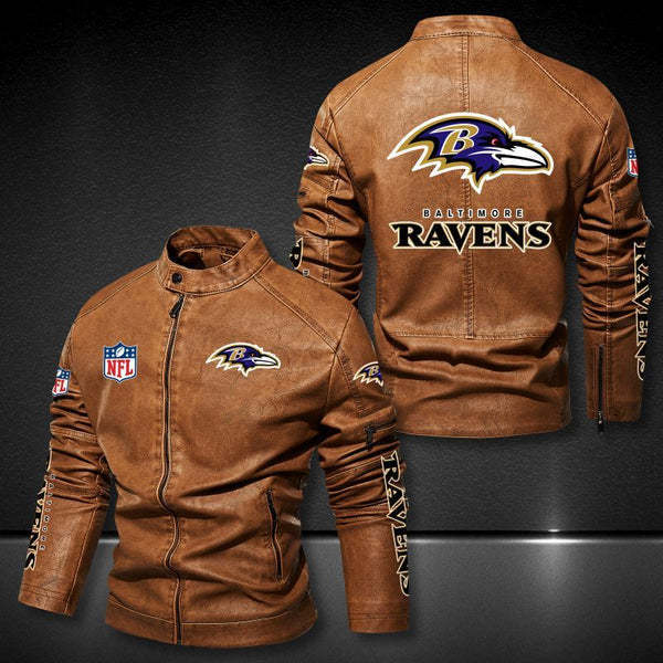 Baltimore Ravens Vintage Distressed Leather Jacket