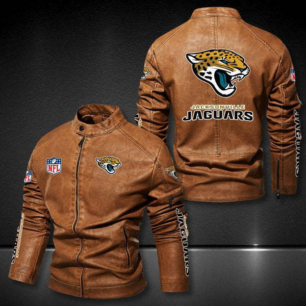Jacksonville Jaguars Vintage Distressed Leather Jacket
