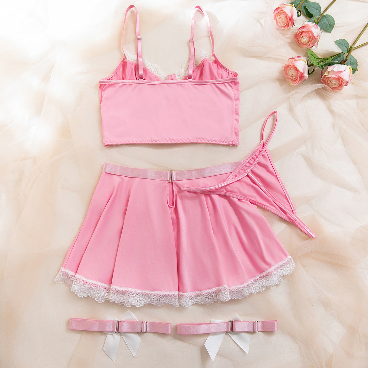Maid Cosplay Lace Miniskirt Set