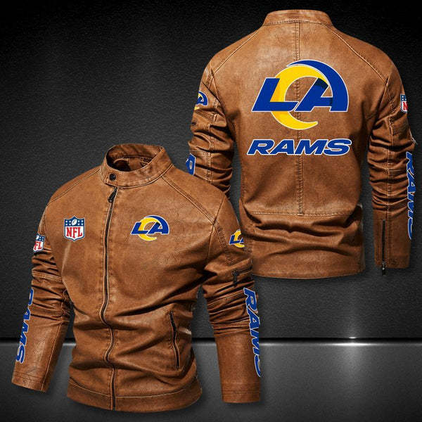 Los Angeles Rams Vintage Distressed Leather Jacket
